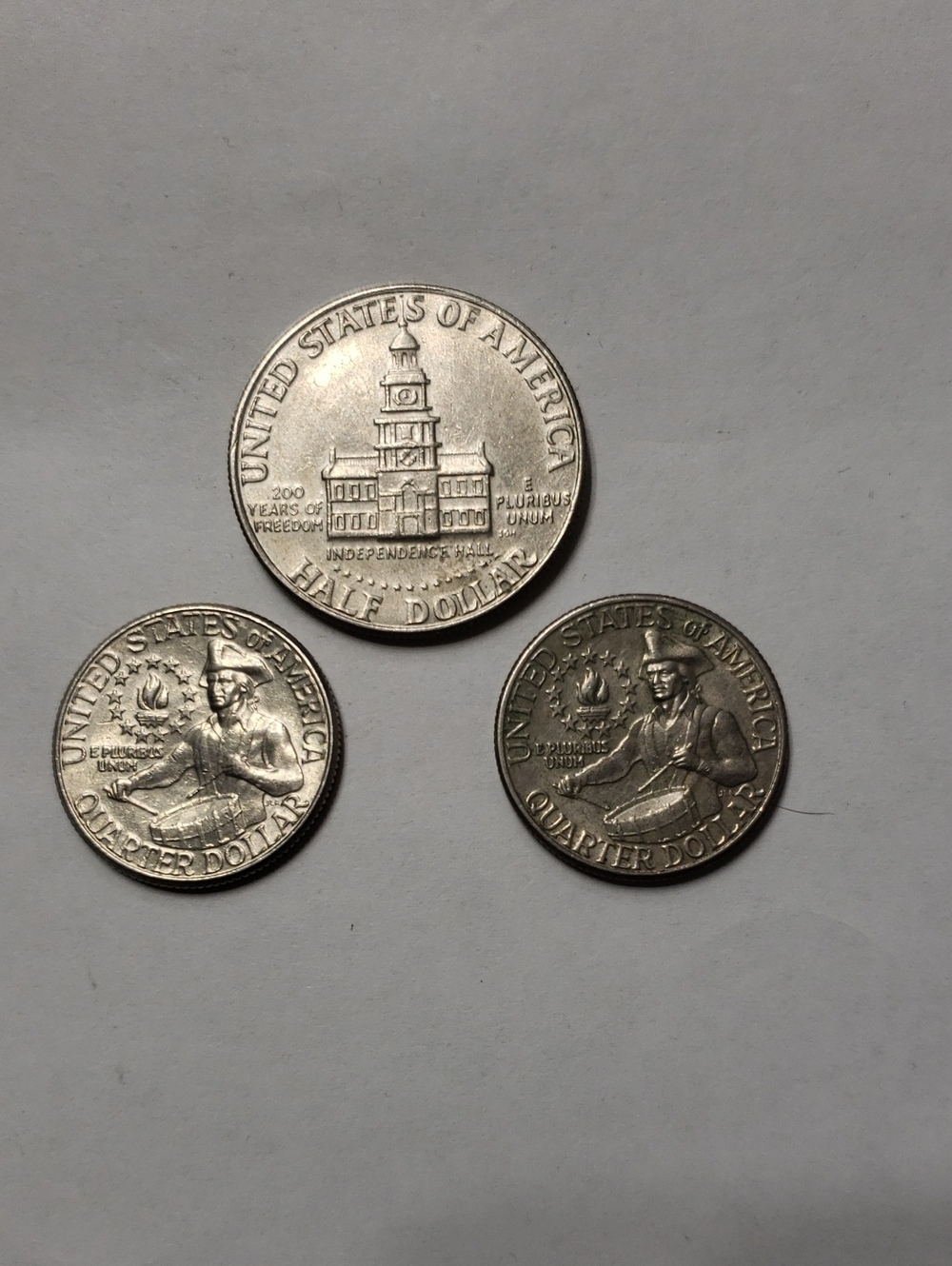 1776-1976 Commemorative United States Coins Set - Silver Tone